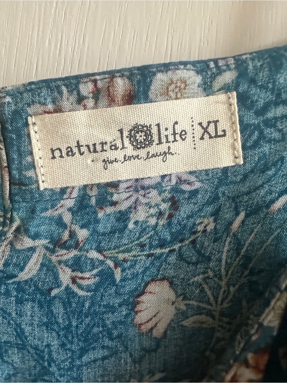 NATURAL LIFE Teal Floral Spaghetti-Strap Maxi Dress - Picture 3 of 3
